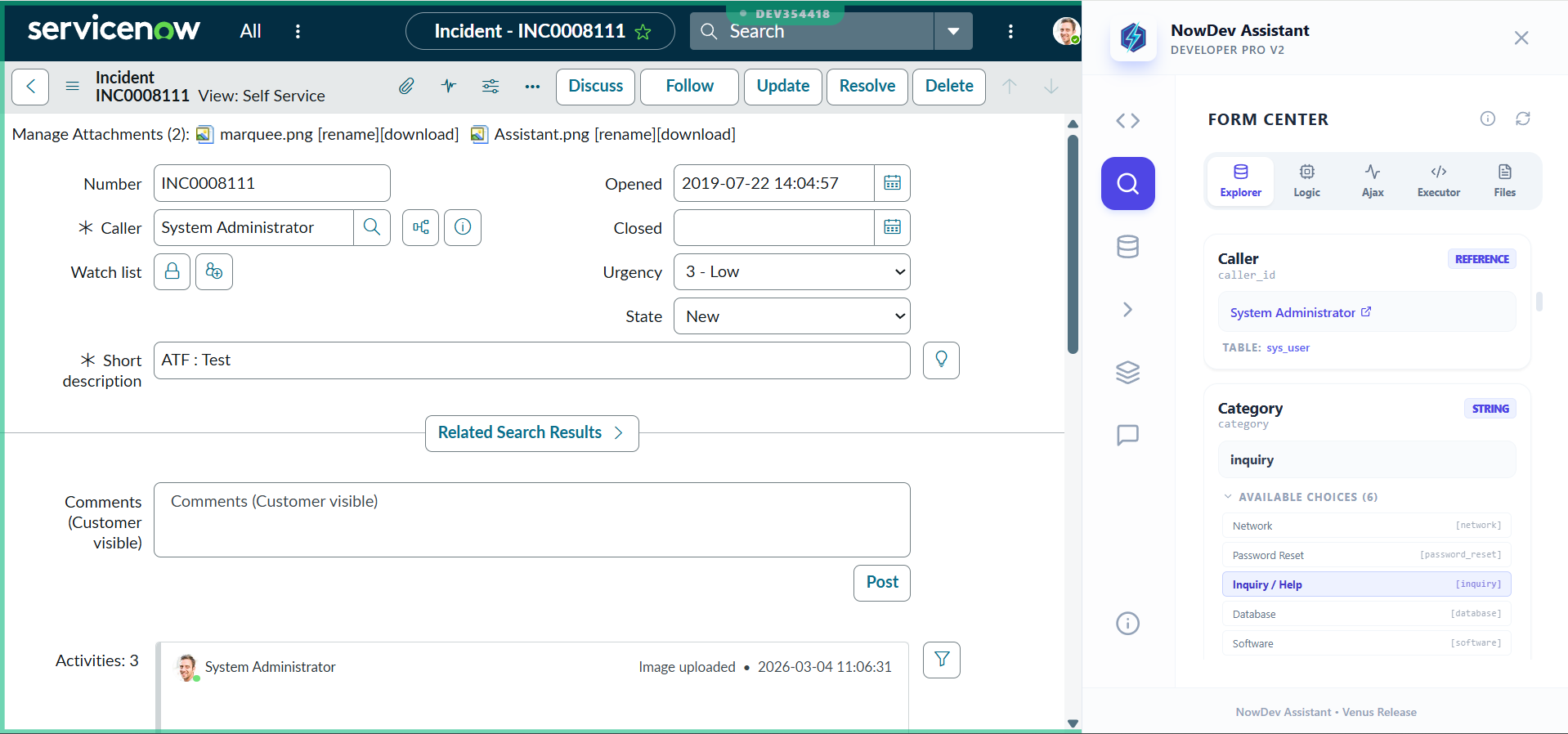 NowDev Assistant Interface